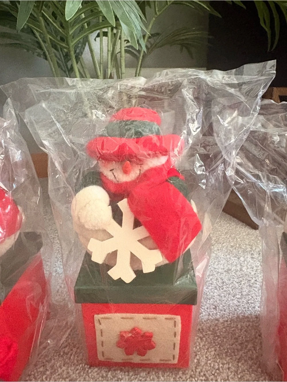 Hand Crafted Red and Green Christmas Character Gift Boxes